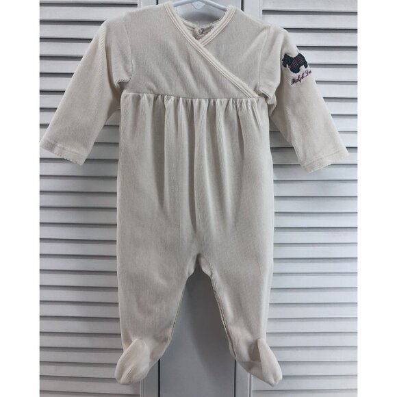 Ralph Lauren 6-9M Cream Velour One Piece - Picture 1 of 6